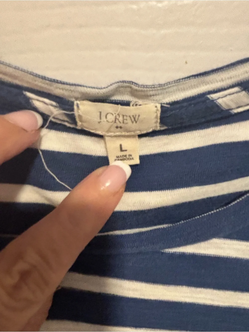 J. Crew Blue and White Striped Tee